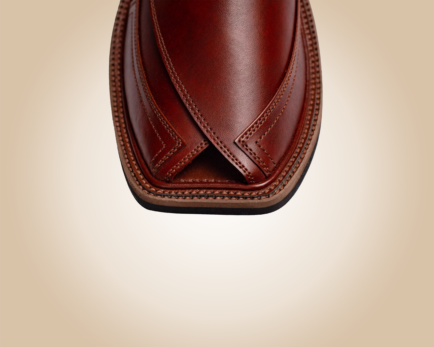 "Classic brown Saplay sandals, known as Peshawari Chappal, featuring traditional leather craftsmanship."